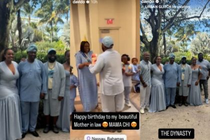 Davido alongside dad Hosts, siblings, hosts Lavish Birthday party for Chioma Adeleke’s Mother in the Bahamas