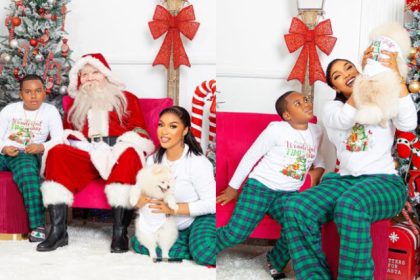 Actress Tonto Dikeh Hosts Santa Claus At Her House For Her Son, Post Photos