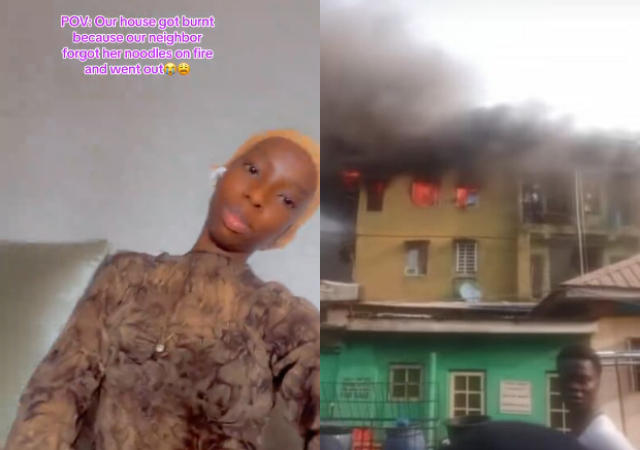 Fire Burns Down Lady’s House After Neighbor Forgets Noodles On Stove