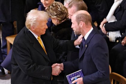 Trump, Prince William sit down for meeting in Paris after Notre Dame ceremony