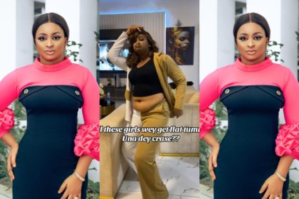 Actress Etinosa Flaunts Potbelly, Mocks Ladies With Flat Tummy