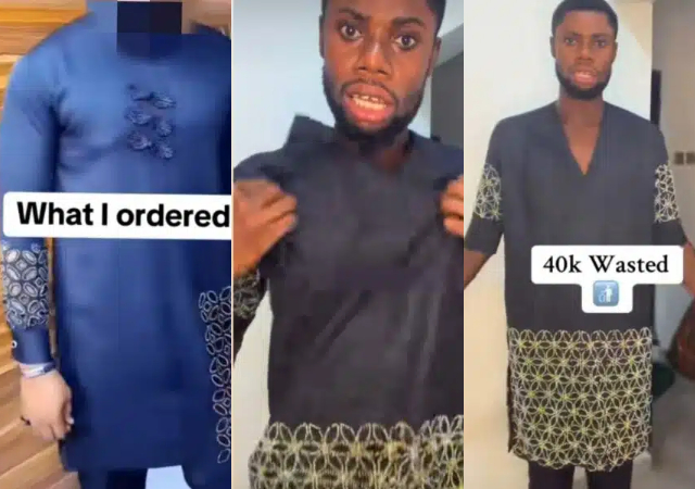 Man Blows Hot As He shows off Clothe His Tailor Made Versus Design He Ordered