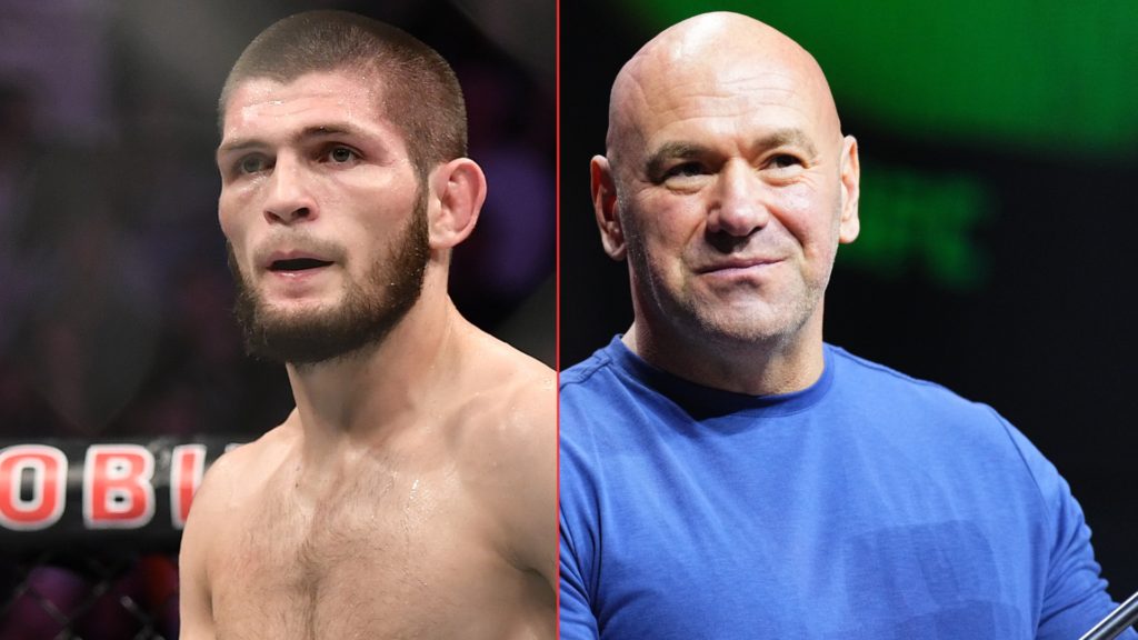Hysterical Dana White wants to ask Khabib Nurmagomedov one question after viral plane incident