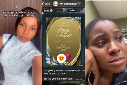 Lady Cries bitterly after boyfriend sends her invitation card to his wedding