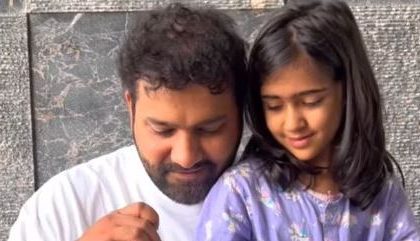 Rohit Sharma spends quality time with Samaira