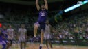 Wilhelm Breidenbach throws down a two-handed slam dunk, extending Washington’s lead over Oregon