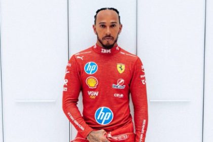 Lewis Hamilton spends his first day in Ferrari red