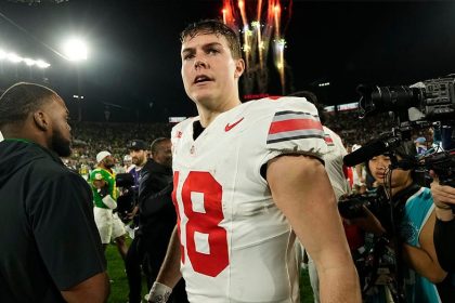Ohio State quarterback Will Howard unable to take Rose Bowl celebration stage: ‘They’re blocking me’