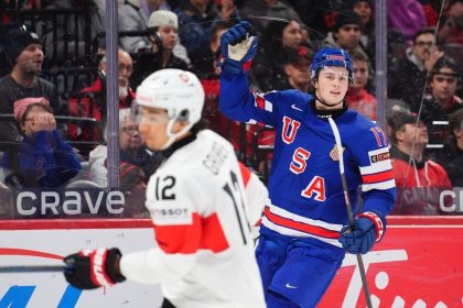 Ryan Leonard pays a price in rout of Swiss that puts US in semi-final at World Juniors