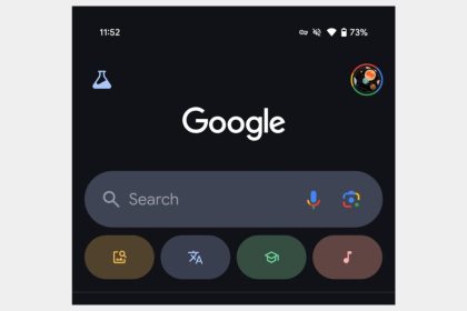 Google app on Android, Search testing a blue dark theme