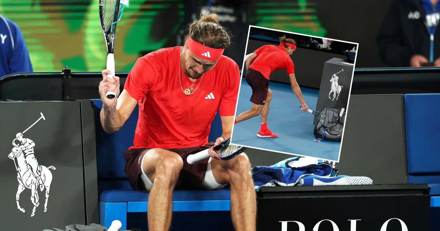 Zverev smashes his racquets into each other in changeover drama