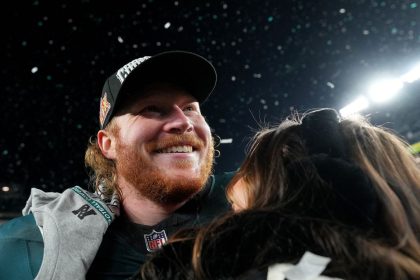 Cam Jurgens gets emotional talking about overcoming his back injury to play in NFC Championship Game