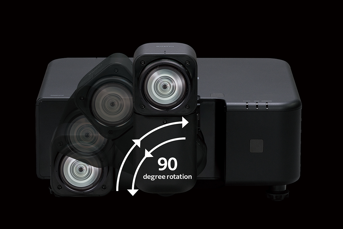 FUJIFILM unveils a projector with a rotatable lens