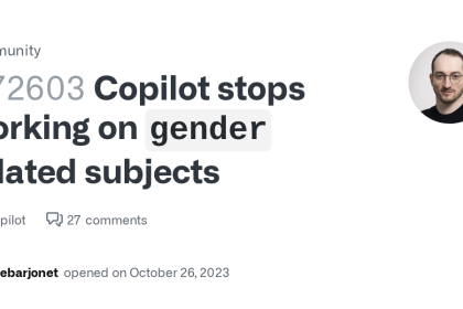 Copilot stops working on code that contains hardcoded banned words from GitHub