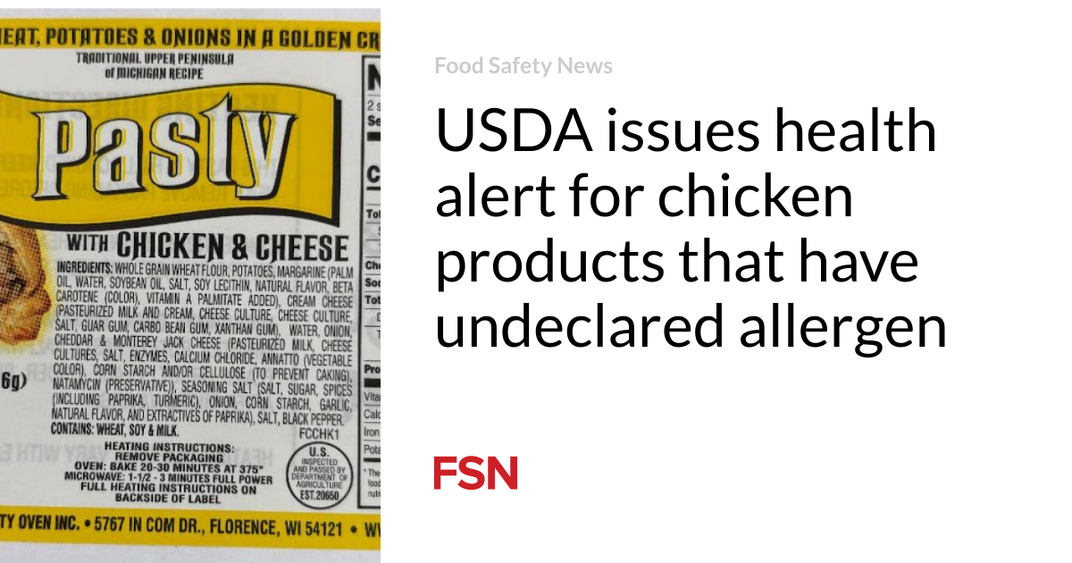 USDA issues health alert for chicken products that have undeclared allergen