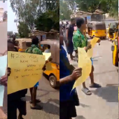 Tricycle Riders In Enugu Protest Over Daily Extortion, Harassment By Union Chairman, Commissioner