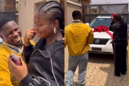 Skit Maker Kamo State Gifts His Wife Brand New Lexus RX 350 On Valentine’s Day