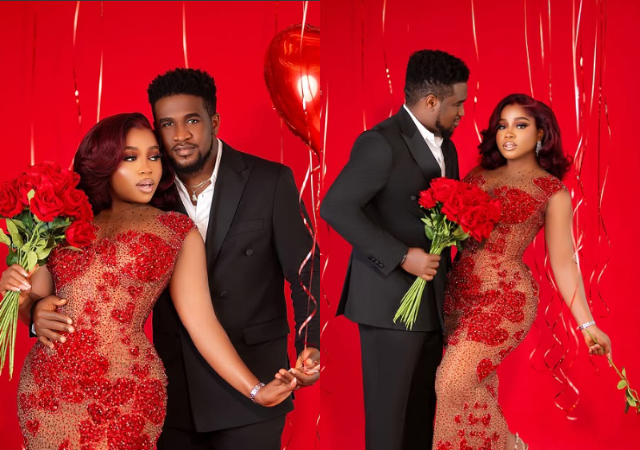 Veekee James And Husband Dazzle In Beautiful Outfits For Valentine’s Day, Fan React