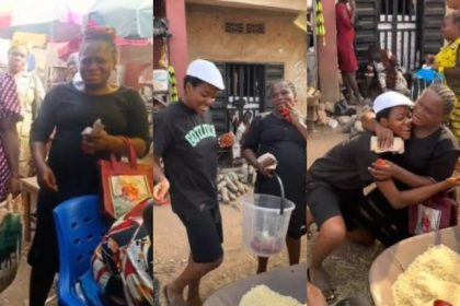 Pregnant Pure Water Seller Emotional As Generous Stranger Gifts Her Stacks Of Naira Notes On Street