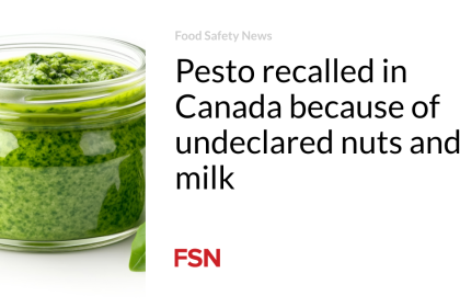 Pesto recalled in Canada because of undeclared nuts and milk
