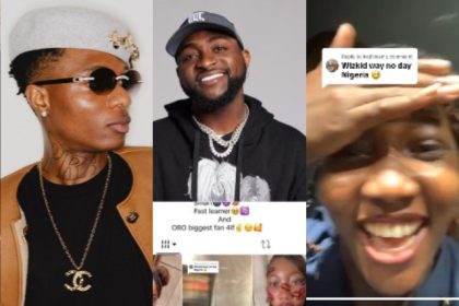 Netizens React As Davido’s Biggest Fan Goes Wild After Seeing Wizkid In Person