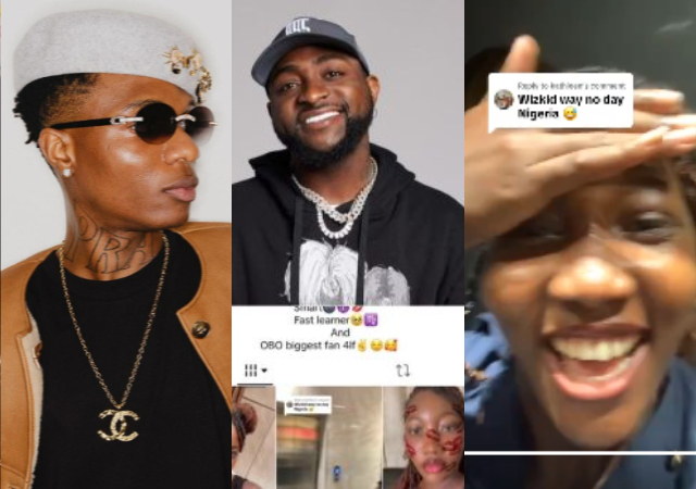 Netizens React As Davido’s Biggest Fan Goes Wild After Seeing Wizkid In Person