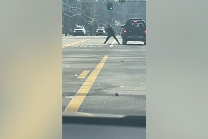 Police searching for ax-wielding suspect caught on camera attacking car in apparent road rage incident