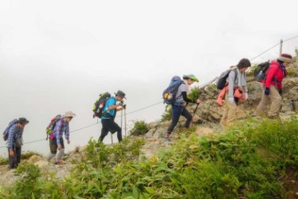 Tourists are renting robotic legs to climb up a mountain
