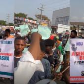 BREAKING: Nigerian Police Fire Teargas At Protesters At National Assembly Over Senate President Akpabio’s Alleged Sexual Harassment