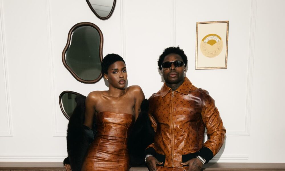 Asake & Eva Apio Rock Matching Marine Serre Looks at Paris Fashion Week
