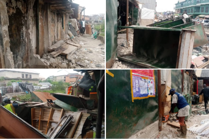 Lagos Govt removes contravening structures along Alaba International drainage channel 