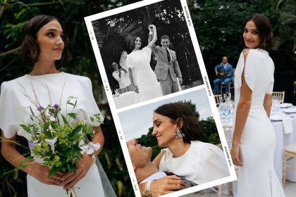 This real-life bride wore a bespoke Victoria Beckham-inspired wedding dress
