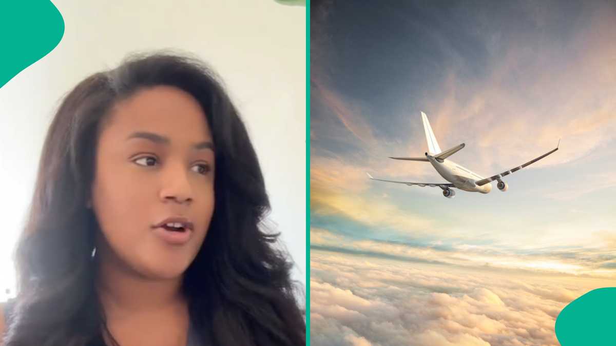 Video: See what happened to this lady’s hair when she was travelling in an airplane