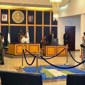 BREAKING: Tinubu’s Sole Administrator Takes Over At Rivers Government House, Meets Security Officers Behind Closed Doors