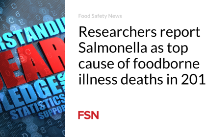Researchers report Salmonella as top cause of foodborne illness deaths in 2019