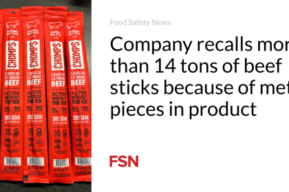 Company recalls more than 14 tons of beef sticks because of metal pieces in product