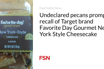 Undeclared pecans prompts recall of Target brand Favorite Day Gourmet New York Style Cheesecake