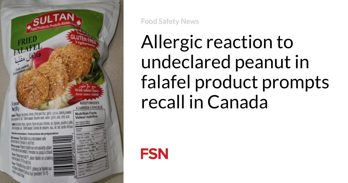 Allergic reaction to undeclared peanut in falafel product prompts recall in Canada