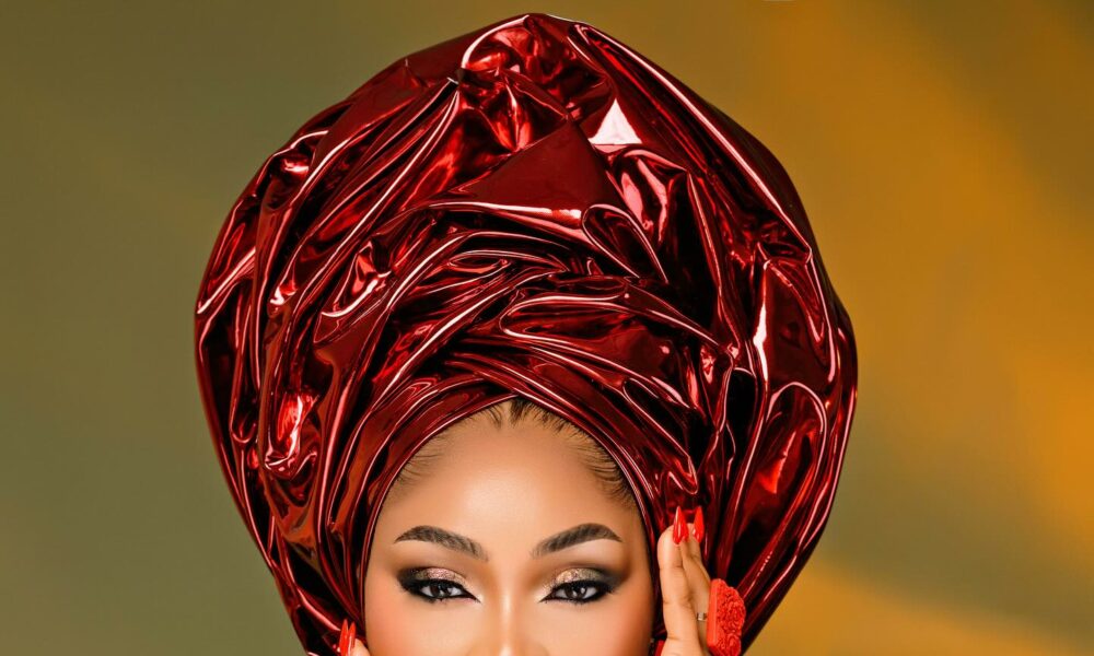 Mercy Aigbe’s Red Aso-Oke Look is Giving Us Serious Owambe Goals | See Photos