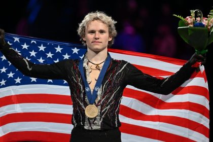 American Malinin defends world skating title