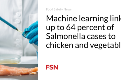 Machine learning links up to 64 percent of Salmonella cases to chicken and vegetables