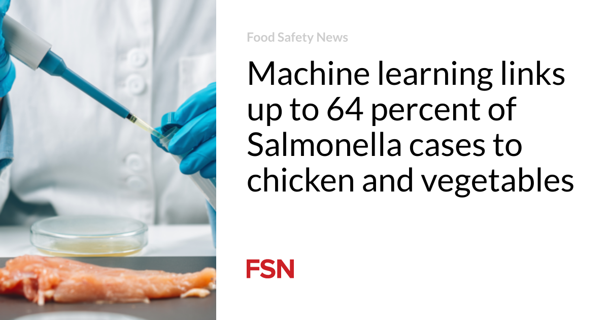 Machine learning links up to 64 percent of Salmonella cases to chicken and vegetables