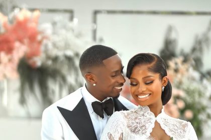 Priscilla Ojo in a Dreamy Gown & Juma Jux in Sharp Tux: Their White Wedding Looks Are Everything