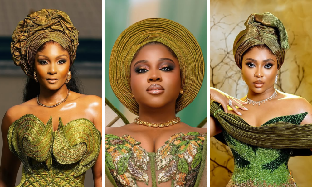 Aso Ebi Perfection: Veekee James, Osas Ighodaro & More Ladies in Green Showed Out