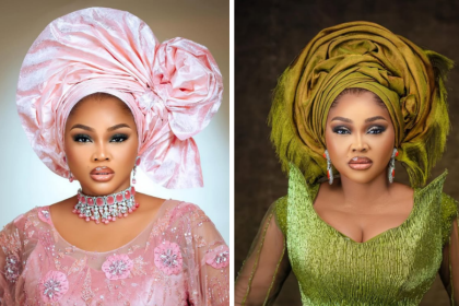 Mercy Aigbe Served Double Style Drama in Pink & Green at Priscilla Ojo’s Wedding