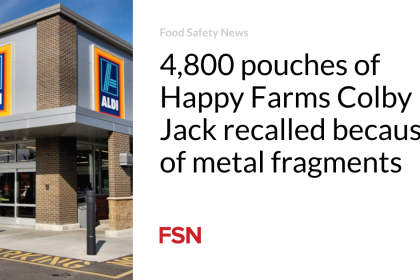 4,800 pouches of Happy Farms Colby Jack recalled because of metal fragments