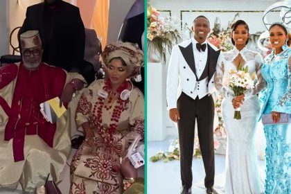 Video: See how Iyabo Ojo cat walked in front of her estranged husband at her daughter’s wedding