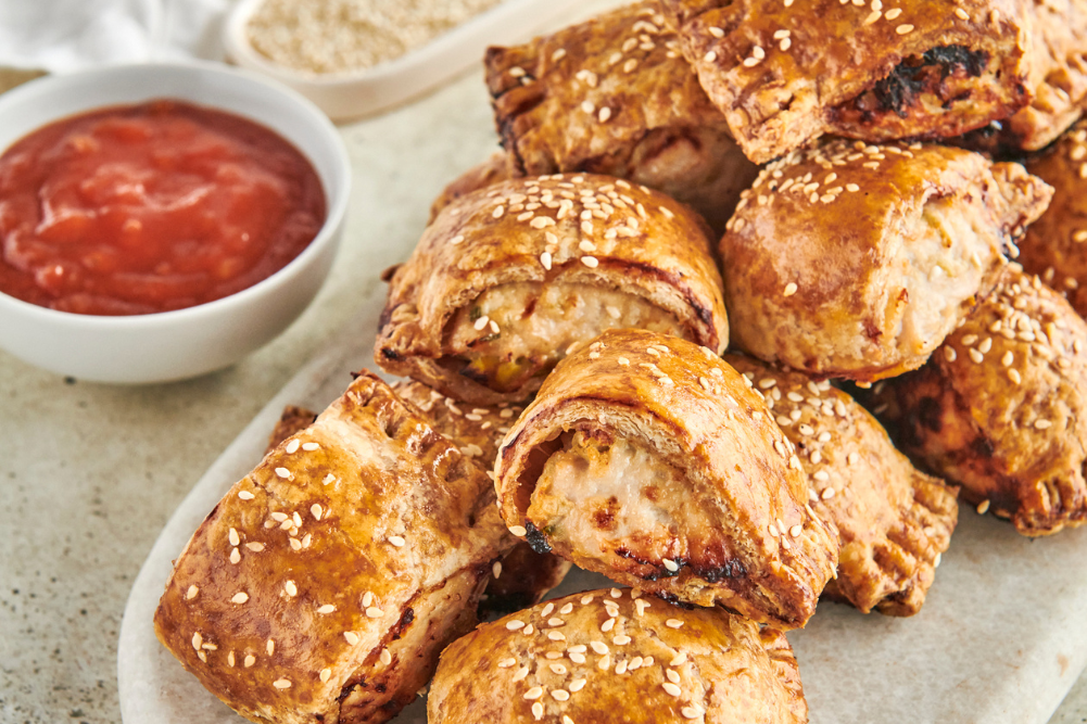 Chicken, Maple & Mustard Sausage Rolls