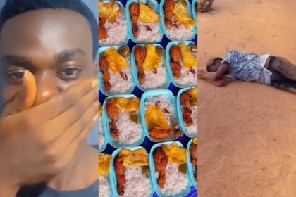 Campus Food Vendor Rolls on the Floor in Joy After Selling 150 Packs of Food