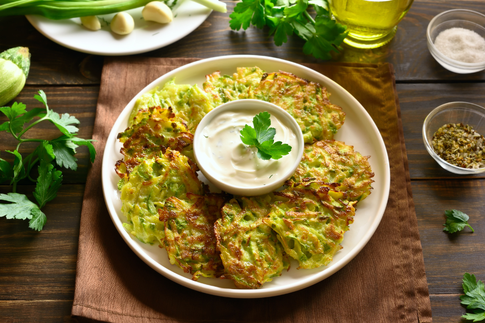 Middle Eastern Spiced Zucchini Corn Fritters